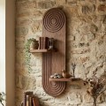 Ραφιέρα τοίχου Artwill Megapap Mdf χρώμα wenge 46x13x70εκ.