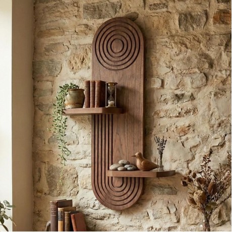 Artwill Megapap MDF wall shelf in wenge 46x13x70cm.