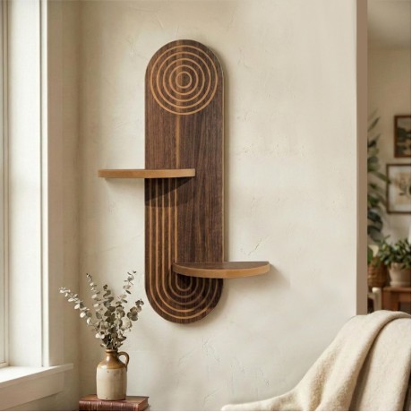 Artwill Megapap MDF wall shelf in wenge 46x13x70cm.