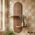 Ραφιέρα τοίχου Artwill Megapap Mdf χρώμα wenge 46x13x70εκ.