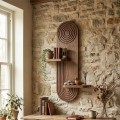 Ραφιέρα τοίχου Artwill Megapap Mdf χρώμα wenge 46x13x70εκ.