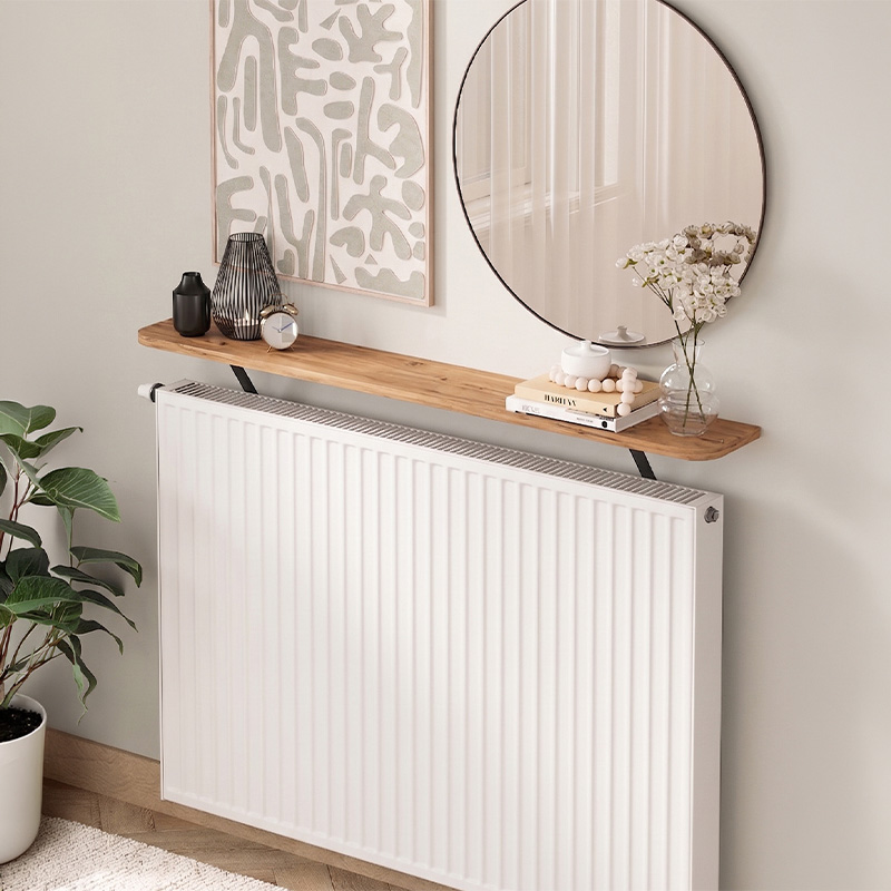 Barca Megapap melamine wall shelf in pine oak color 120x17.5x20.4cm.