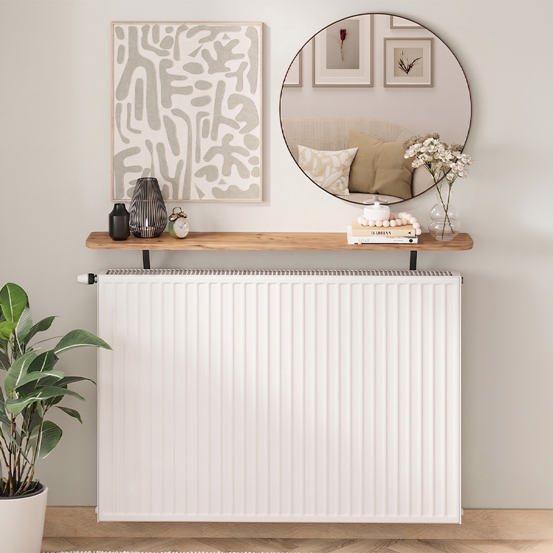 Barca Megapap melamine wall shelf in pine oak color 120x17.5x20.4cm.