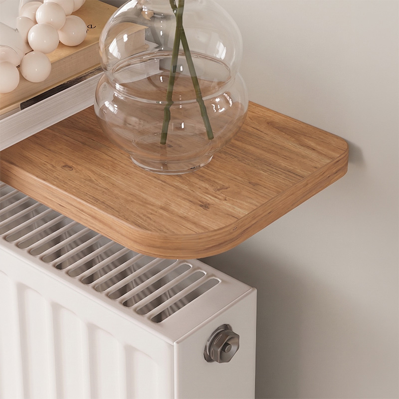 Barca Megapap melamine wall shelf in pine oak color 120x17.5x20.4cm.