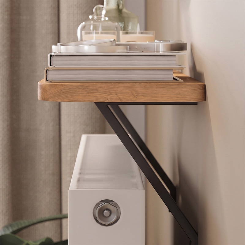 Barca Megapap melamine wall shelf in pine oak color 120x17.5x20.4cm.