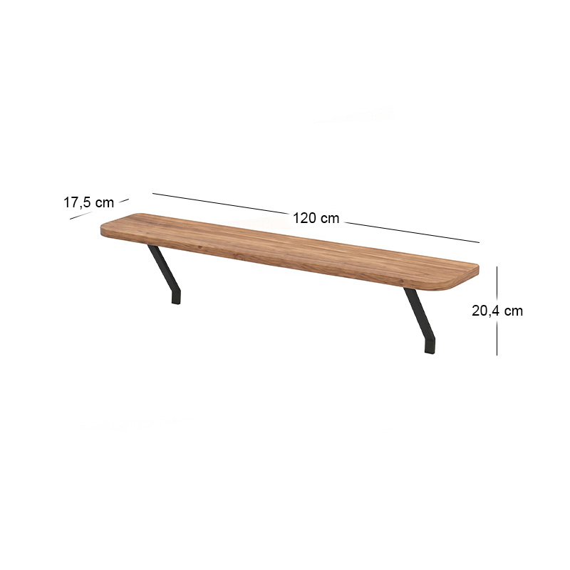Barca Megapap melamine wall shelf in pine oak color 120x17.5x20.4cm.