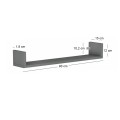 Dark Megapap melamine wall shelves set of 3 in anthracite color 90x15x12cm.
