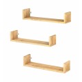 Dark Megapap melamine wall shelves set of 3 in oak color 60x15x12cm.