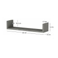 Dark Megapap melamine wall shelves set of 3 in concrete grey color 60x15x12cm.