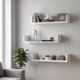 Dark Megapap melamine wall shelves set of 3 in white color 60x15x12cm.