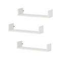 Dark Megapap melamine wall shelves set of 3 in white color 60x15x12cm.