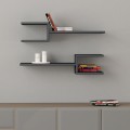 Fork Megapap melamine 2 pieces wall shelves in anthracite color 75x19,5x18cm.