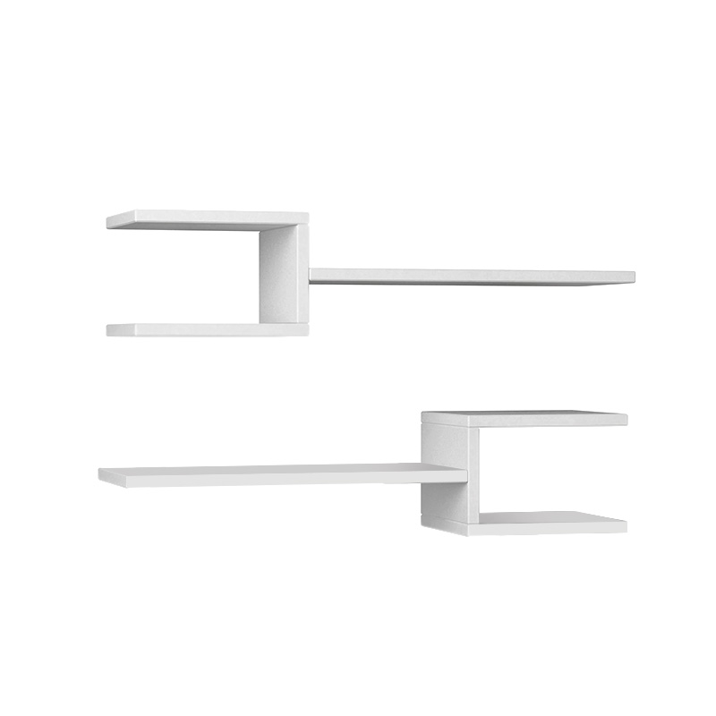Fork Megapap melamine 2 pieces wall shelves in white color 75x19,5x18cm.