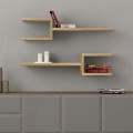 Fork Megapap melamine 2 pieces wall shelves in sapphire oak color 75x19,5x18cm.