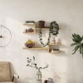 Fork Megapap melamine 2 pieces wall shelves in sapphire oak color 75x19,5x18cm.