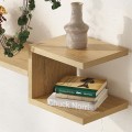 Fork Megapap melamine 2 pieces wall shelves in sapphire oak color 75x19,5x18cm.