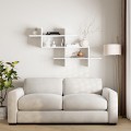 Halic Megapap melamine wall shelf in white color 150x22x82cm.