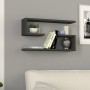 Ραφιέρα τοίχου Jenika Megapap 2 τεμαχίων χρώμα ανθρακί 60x14,5x18εκ.