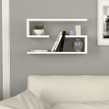 Jenika Megapap melamine 2 pieces wall shelf in white color 60x14,5x18cm.