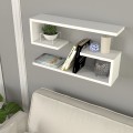 Jenika Megapap melamine 2 pieces wall shelf in white color 60x14,5x18cm.