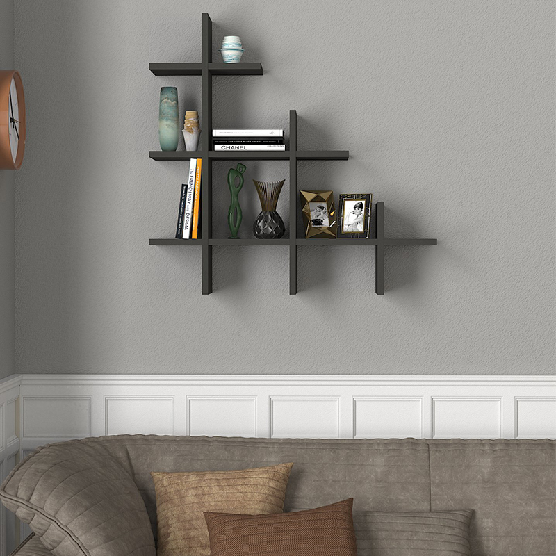 Juke Megapap melamine wall self in anthracite color 81,8x18x80cm.