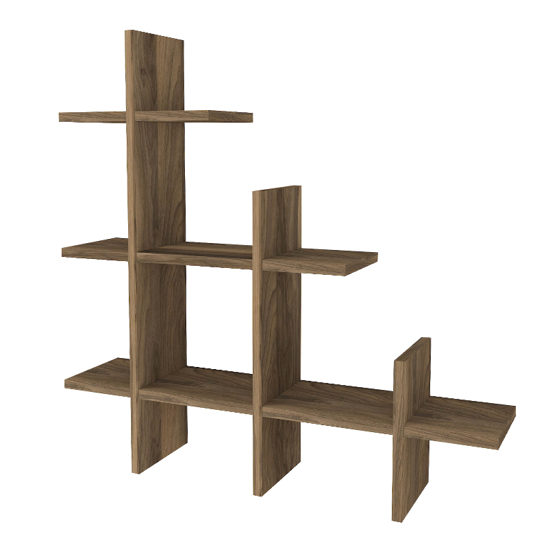 Juke Megapap melamine wall self in walnut color 81,8x18x80cm.