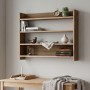 Lane Megapap melamine wall shelf in walnut ud color 85x15x66cm.