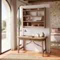 Lane Megapap melamine wall shelf in walnut ud color 85x15x66cm.