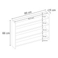 Lane Megapap melamine wall shelf in walnut ud color 85x15x66cm.