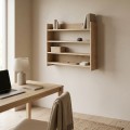 Lane Megapap melamine wall shelf in sapphire oak color 85x15x66cm.