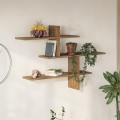 Leo Megapap melamine wall shelf in light brown color 123x22x80cm.