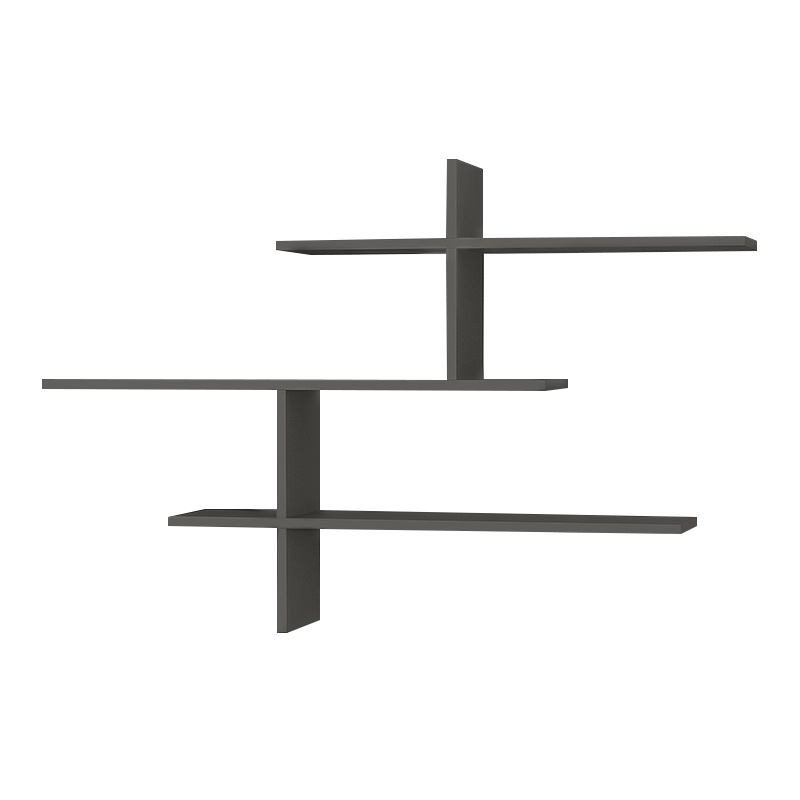 Leo Megapap melamine wall shelf in anthracite color 123x22x80cm.