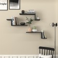 Lowa Megapap melamine 3 pieces wall shelf in anthracite color 57,7x14,5x18cm.