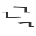 Lowa Megapap melamine 3 pieces wall shelf in anthracite color 57,7x14,5x18cm.