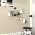 Lowa Megapap melamine 3 pieces wall shelf in white color 57,7x14,5x18cm.