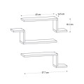 Lowa Megapap melamine 3 pieces wall shelf in white color 57,7x14,5x18cm.