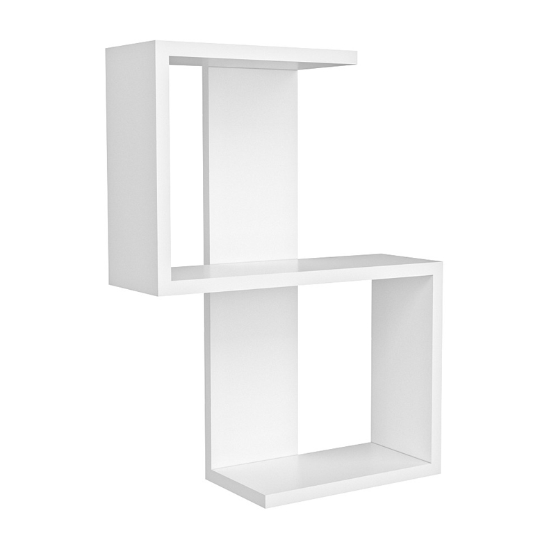Octa Megapap melamine wall shelf in white color 45x16.4x60cm.