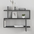 Paralel Megapap melamine wall shelf in anthracite color 70x22x65cm.