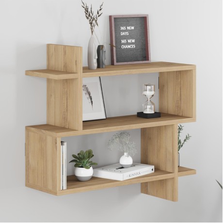 Ραφιέρα τοίχου Paralel Megapap χρώμα sapphire oak 70x22x65εκ.