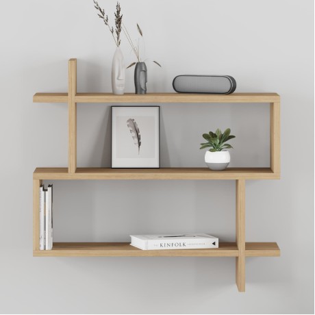 Ραφιέρα τοίχου Paralel Megapap χρώμα sapphire oak 70x22x65εκ.