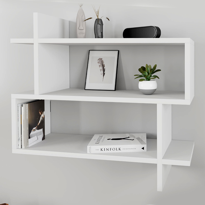 Paralel Megapap melamine wall shelf in white color 70x22x65cm.