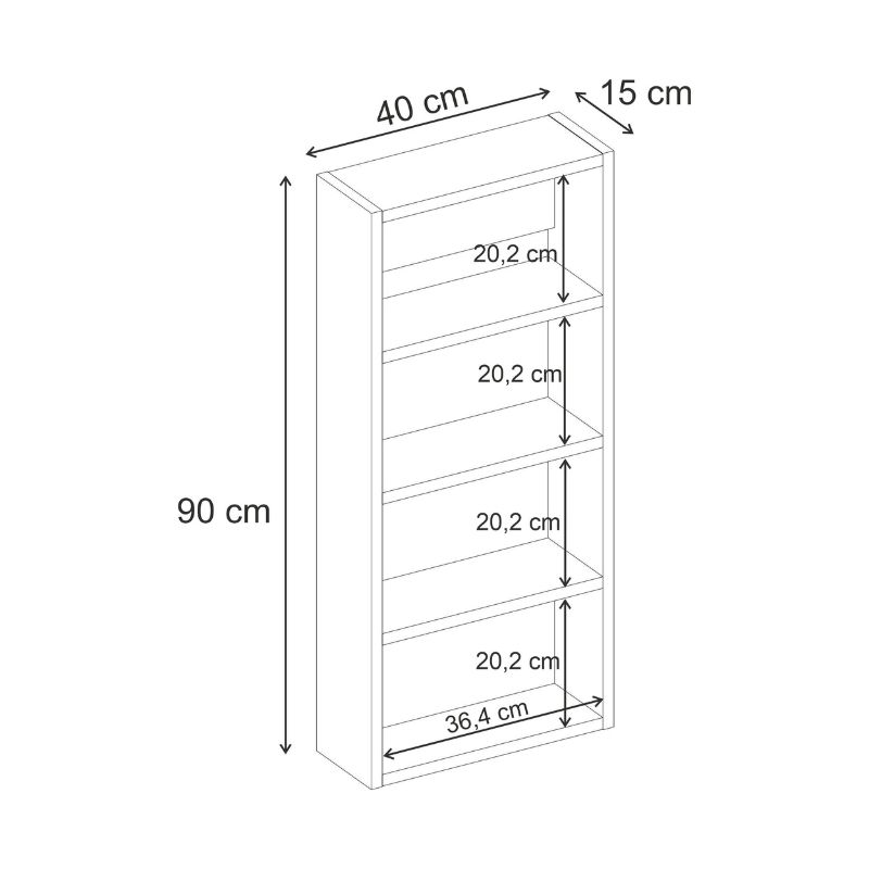 Ραφιέρα τοίχου Rafina Megapap χρώμα sapphire oak 40x15x90εκ.