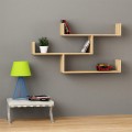 Tibet Megapap melamine wall shelf in natural beech color 119x22x66cm.