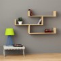Tibet Megapap melamine wall shelf in natural beech color 119x22x66cm.