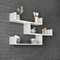 Tibet Megapap melamine wall shelf in white color 119x22x66cm.