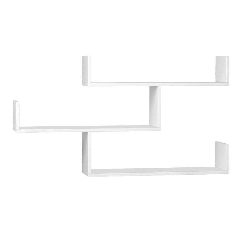 Tibet Megapap melamine wall shelf in white color 119x22x66cm.