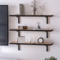 Versa Megapap 3 pieces melamine wall shelves in pine oak color 80x19x17cm.