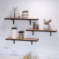 Versa Megapap 3 pieces melamine wall shelves in pine oak color 80x19x17cm.