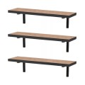 Versa Megapap 3 pieces melamine wall shelves in pine oak color 80x19x17cm.
