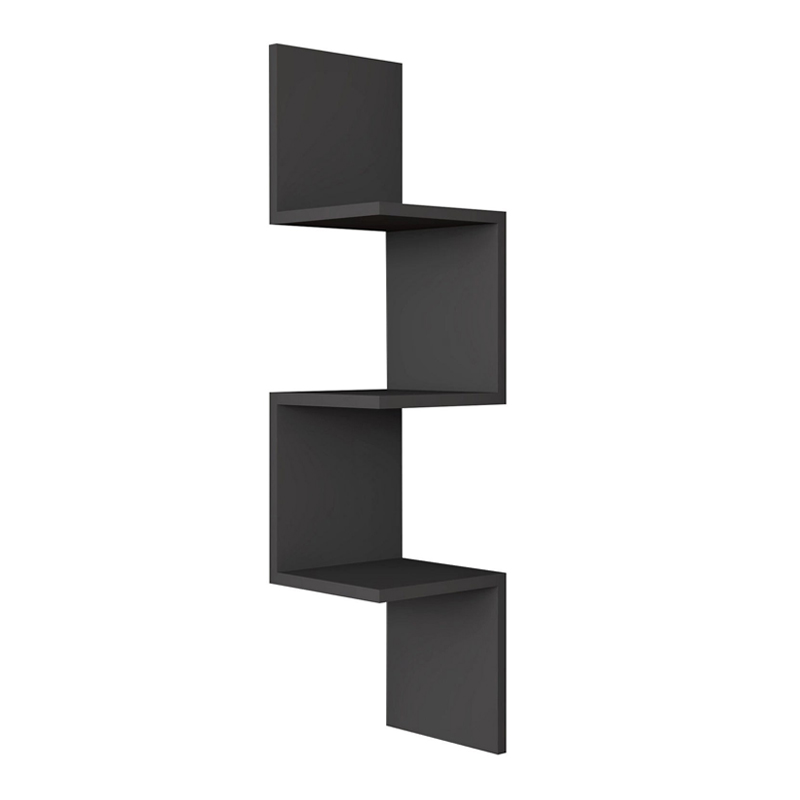 Zikzak Megapap melamine wall shelf in anthracite color 25x25x105.4cm.